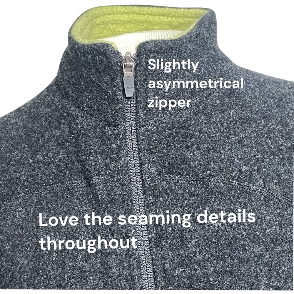 Ibex 100% Merino Wool Jacket Sweater Charcoal Gray Full Zip Fitted USA Made Med - Picture 5 of 16
